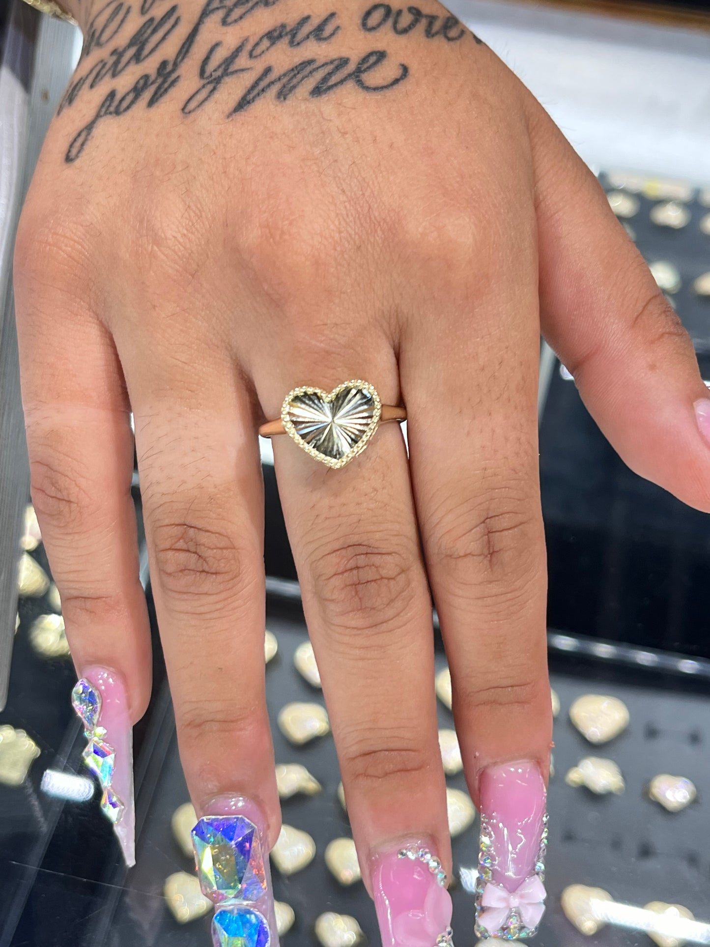 10K Gold Fancy Heart Ring