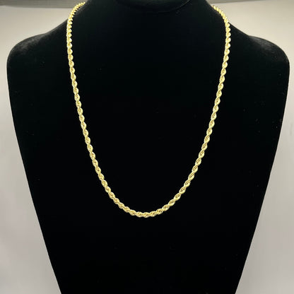 14K Gold 3MM Hollow Rope Chain