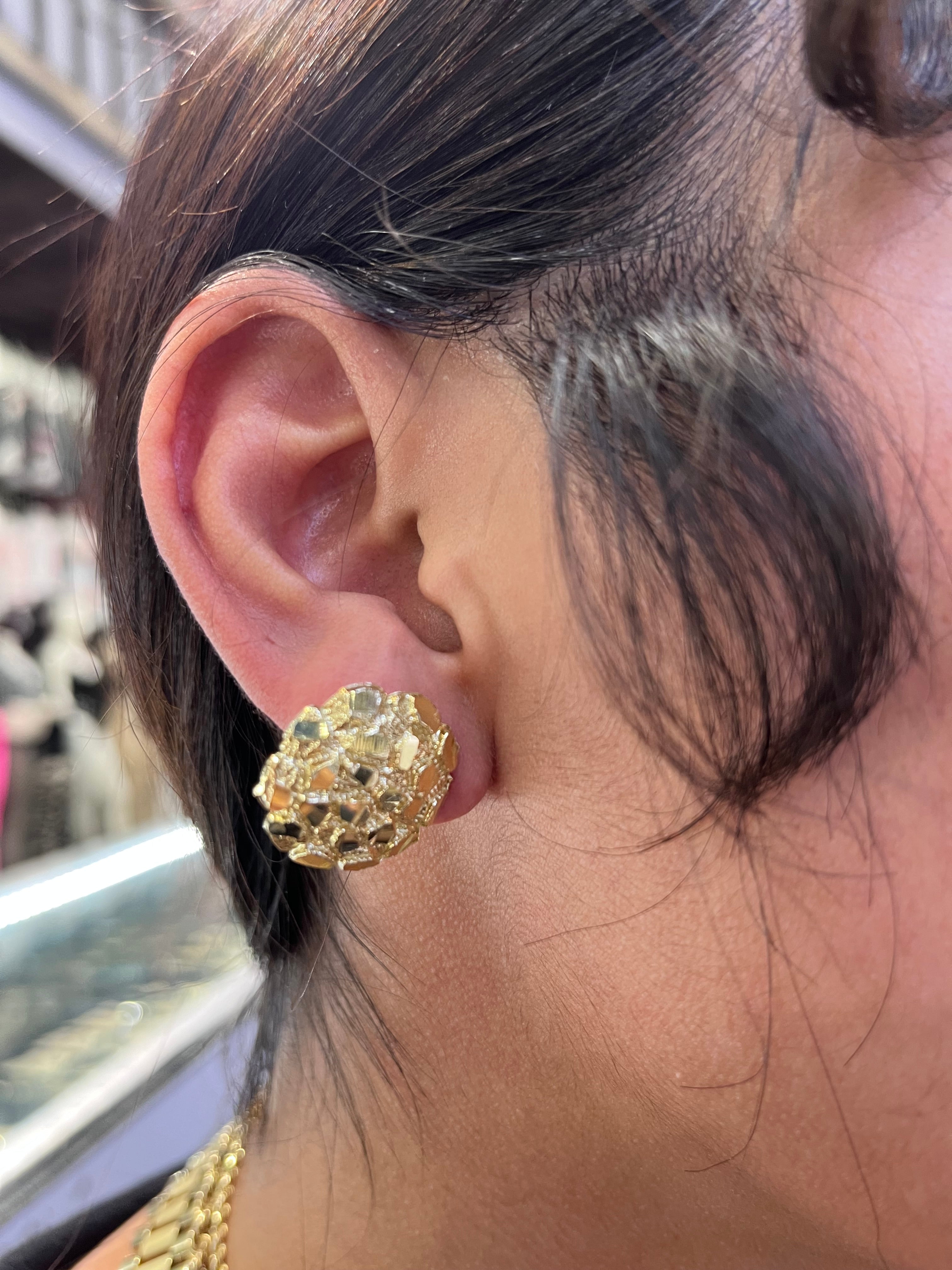 Gold deals nugget earrings