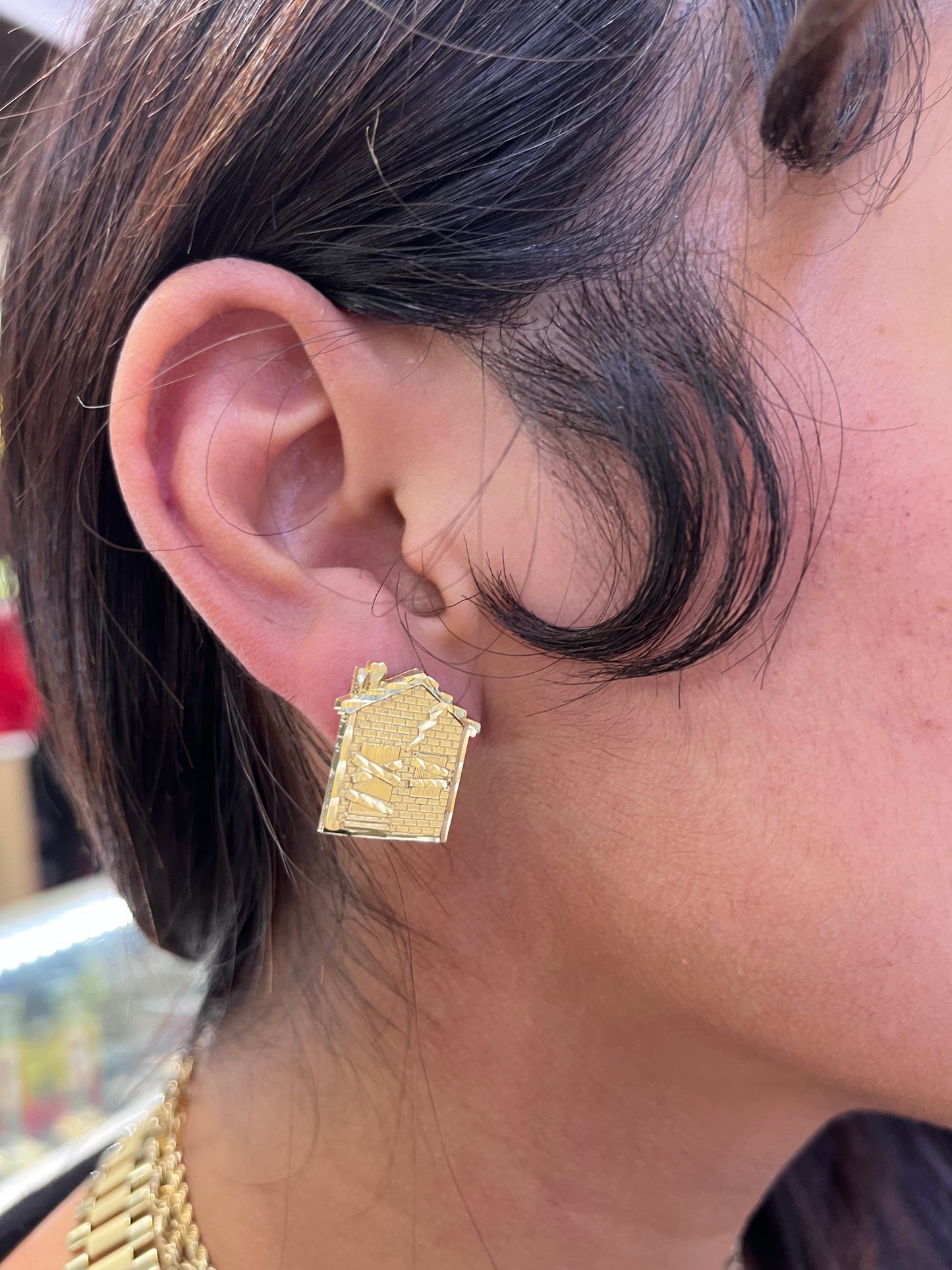 10K Gold Trap House Earrings