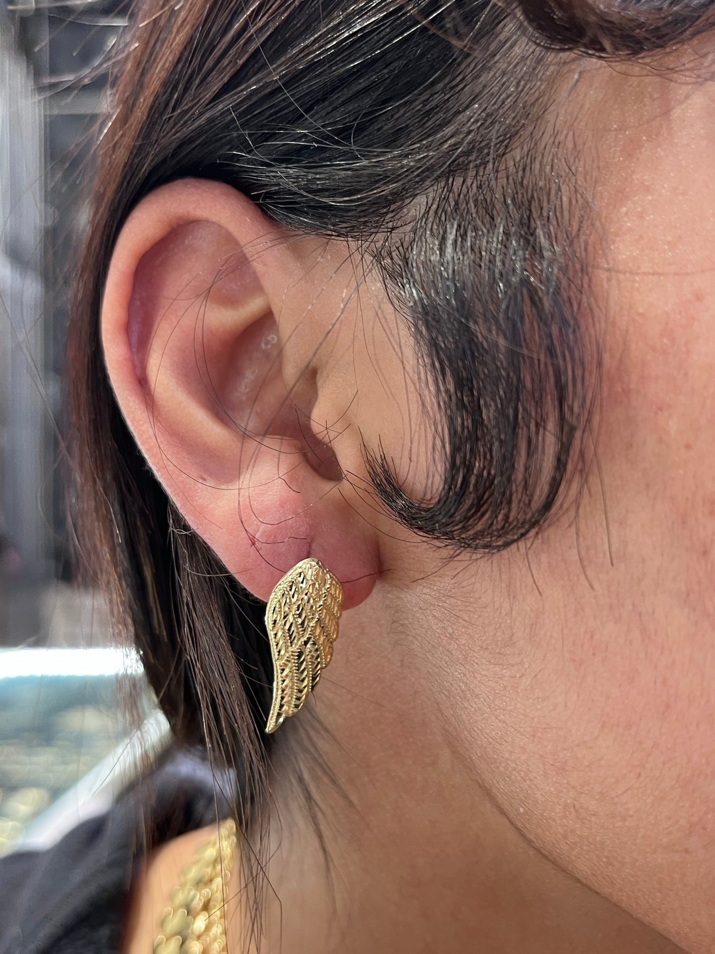 10K Gold Angel Wing Earrings