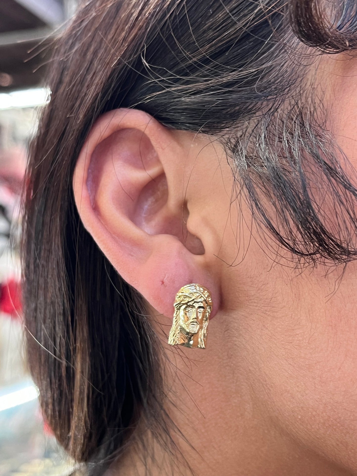 10K Gold Jesus Piece Earrings (SM)