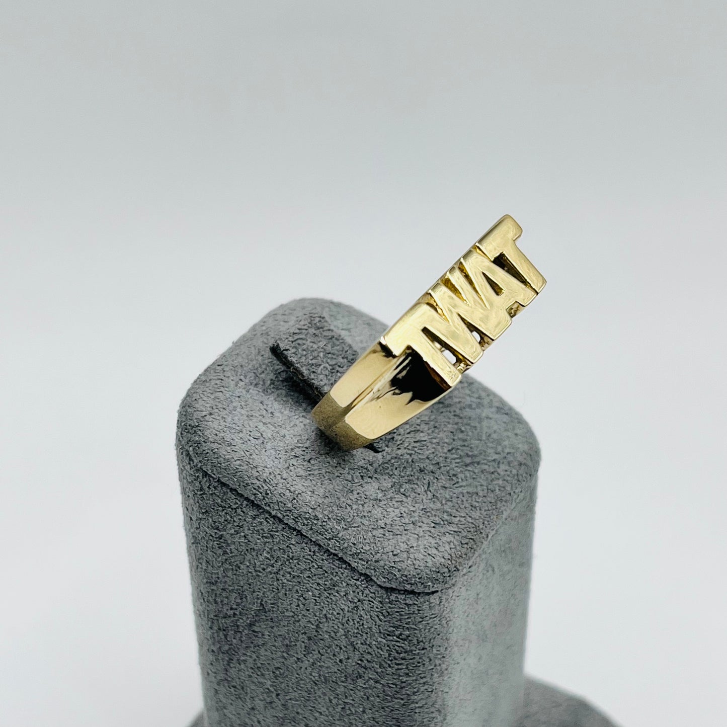 Custom Gold Chunky Name Ring