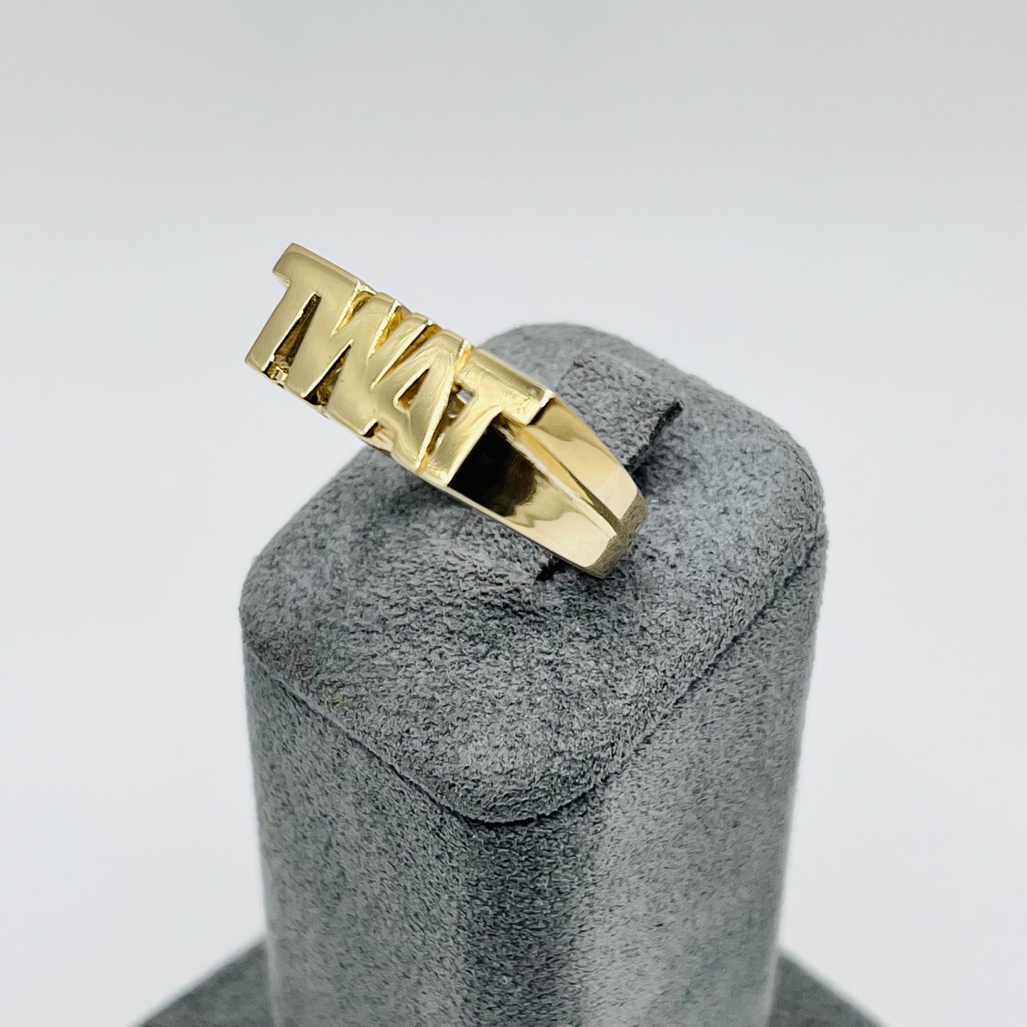 Custom Gold Chunky Name Ring