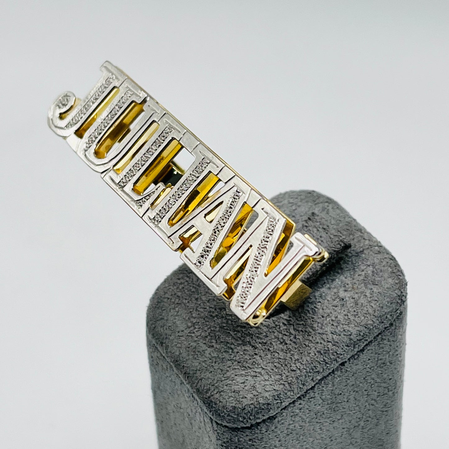 Custom 10K Gold Two Tone Two Finger Ring