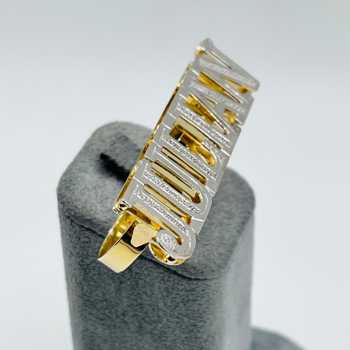 Custom 10K Gold Two Tone Two Finger Ring