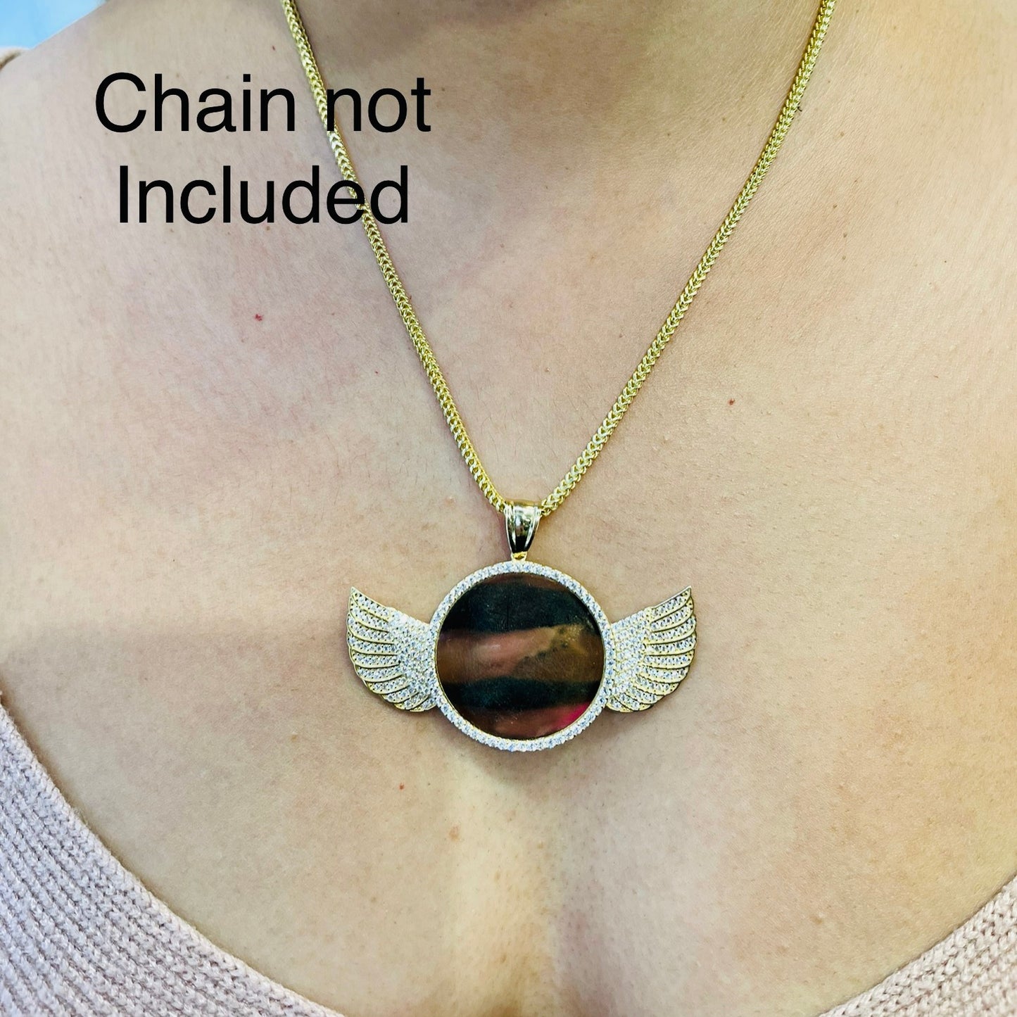 10K GoldAngel Wing Picture Pendant (M)