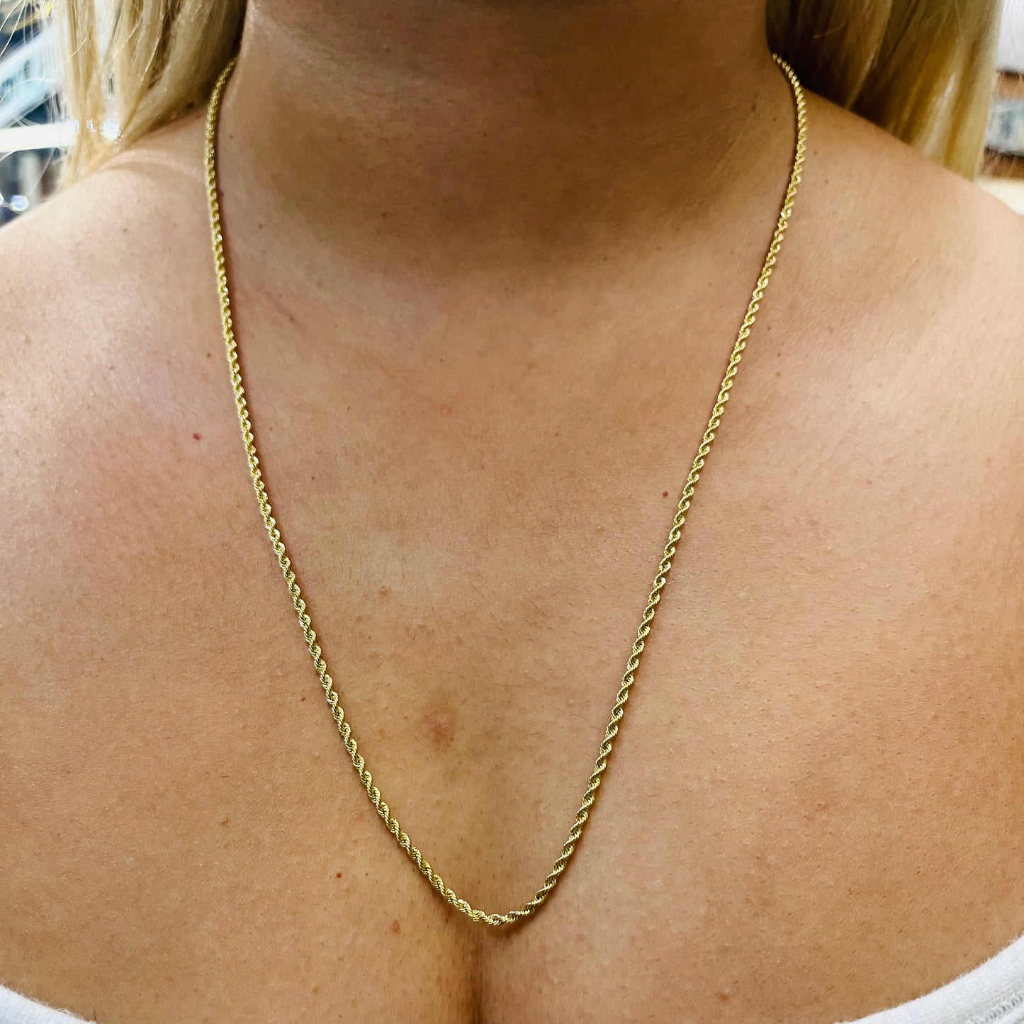 10K Gold 3mm Hollow Rope Chain