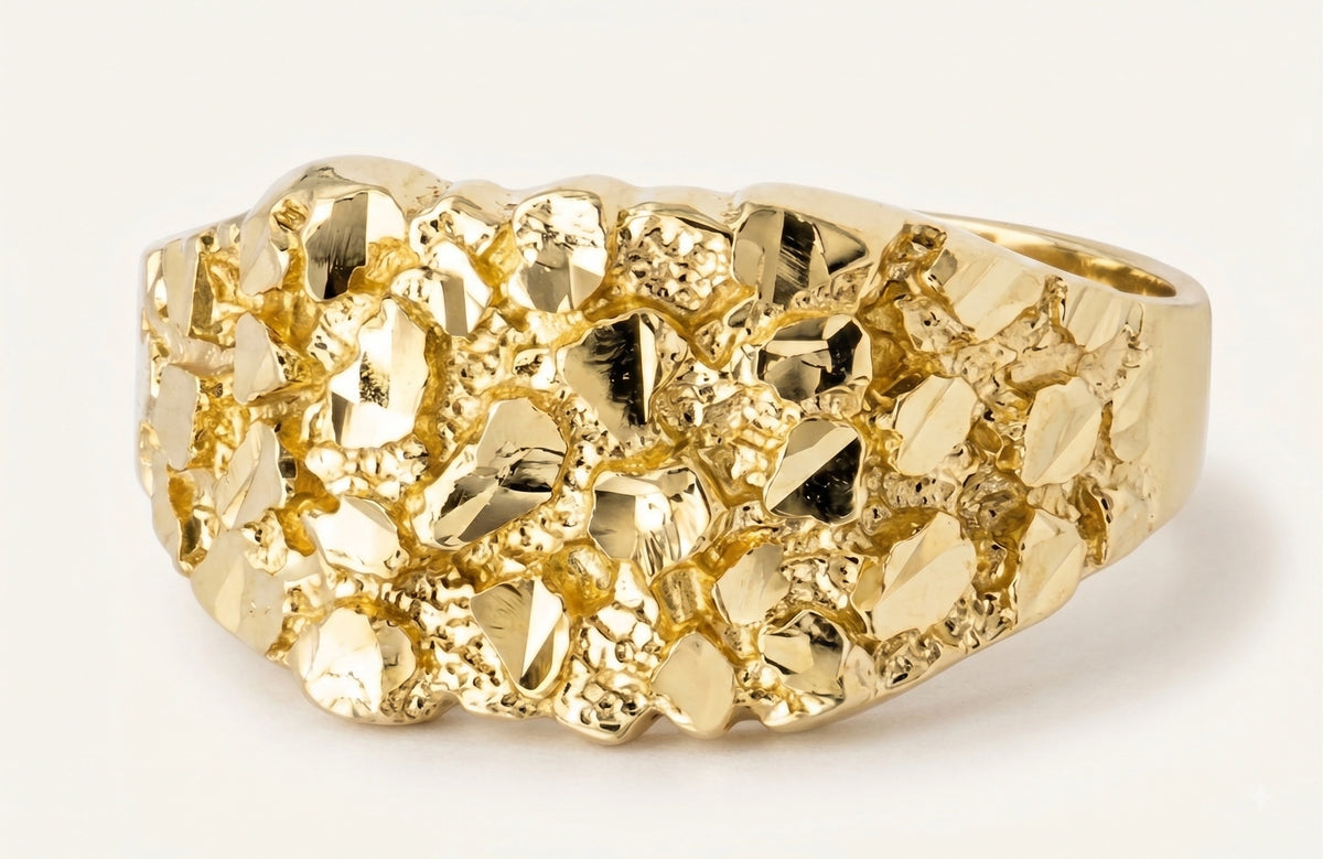 14K GOLD NUGGET RING (L)