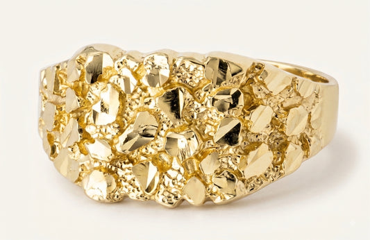 14K GOLD NUGGET RING (L)