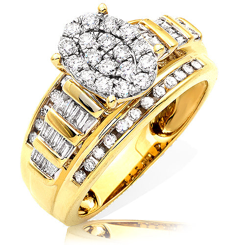 10K Gold 1.00ctw Oval Diamond Cinderella Ring