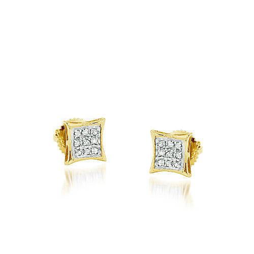 10K Gold Diamond Kite Earrings | Face Size: 5mm