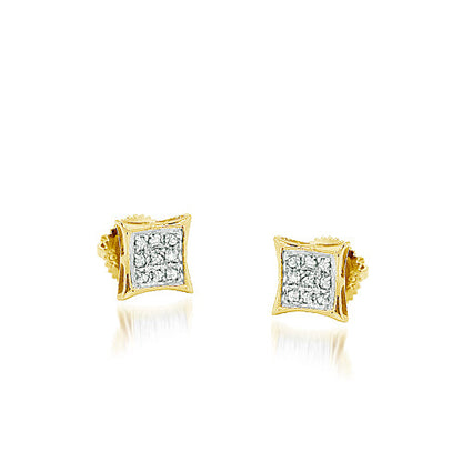 10K Gold Diamond Kite Earrings | Face Size: 5mm