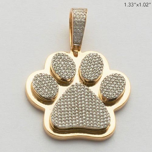 10K GOLD DIAMOND DOG PAW PENDANT