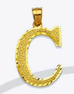 10K Gold Classic Initial Charm (med)