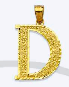 10K Gold Classic Initial Charm (med)