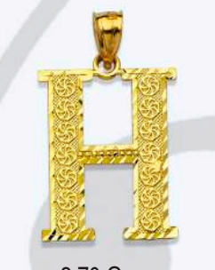 10K Gold Classic Initial Charm (med)