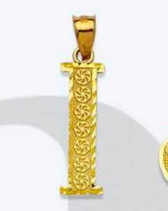 10K Gold Classic Initial Charm (med)