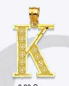 10K Gold Classic Initial Charm (med)