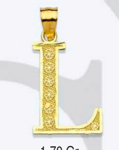 10K Gold Classic Initial Charm (med)