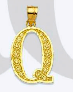 10K Gold Classic Initial Charm (med)