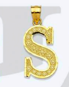 10K Gold Classic Initial Charm (med)