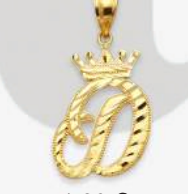 10K Gold Initial Charm with Crown (small)