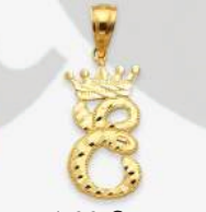 10K Gold Initial Charm with Crown (small)