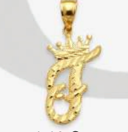 10K Gold Initial Charm with Crown (small)