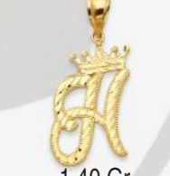 10K Gold Initial Charm with Crown (small)