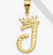 10K Gold Initial Charm with Crown (small)