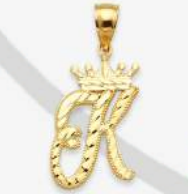 10K Gold Initial Charm with Crown (small)