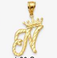 10K Gold Initial Charm with Crown (small)