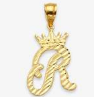 10K Gold Initial Charm with Crown (small)