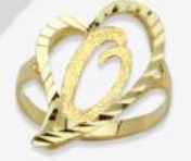 10K Gold Drifting Heart Initial Ring (medium)