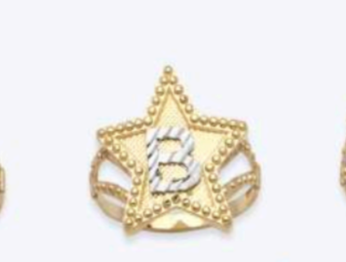 10K Gold Star Initial Ring