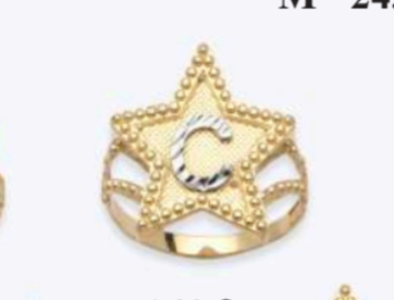 10K Gold Star Initial Ring