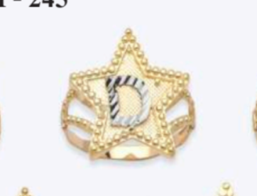 10K Gold Star Initial Ring