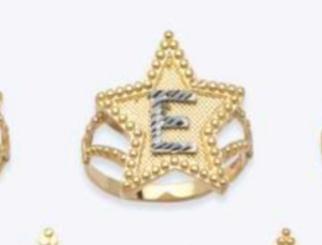 10K Gold Star Initial Ring