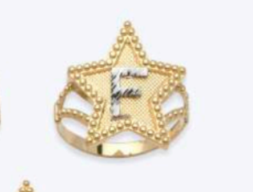 10K Gold Star Initial Ring