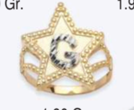 10K Gold Star Initial Ring