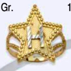 10K Gold Star Initial Ring