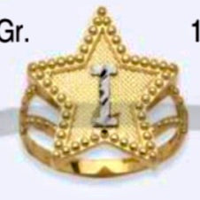 10K Gold Star Initial Ring