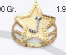 10K Gold Star Initial Ring