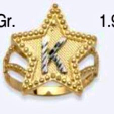 10K Gold Star Initial Ring