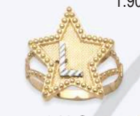 10K Gold Star Initial Ring