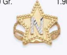 10K Gold Star Initial Ring