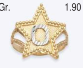 10K Gold Star Initial Ring