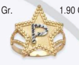 10K Gold Star Initial Ring