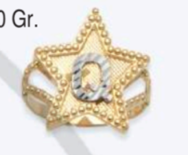 10K Gold Star Initial Ring